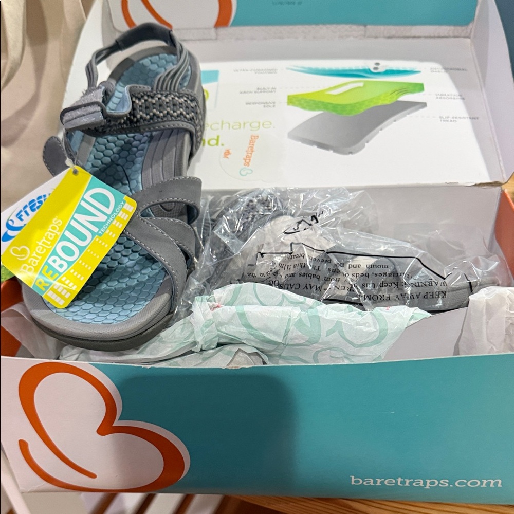 BareTraps Gray and Blue Women's Sandals